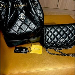 Matching authentic CHANEL back pack n side bag